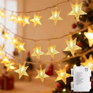 Star String Lights Battery Operated Fairy Lights LED 13ft Bedroom Party Decor